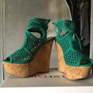 Teal Platform Wedge